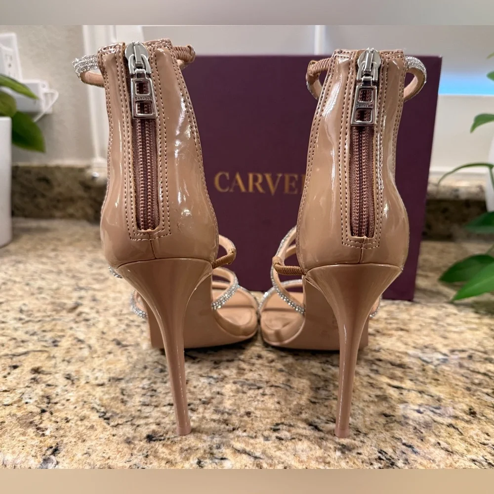 Carvela Caged Ankle Blush Jeweled Dress Sandal Size 41